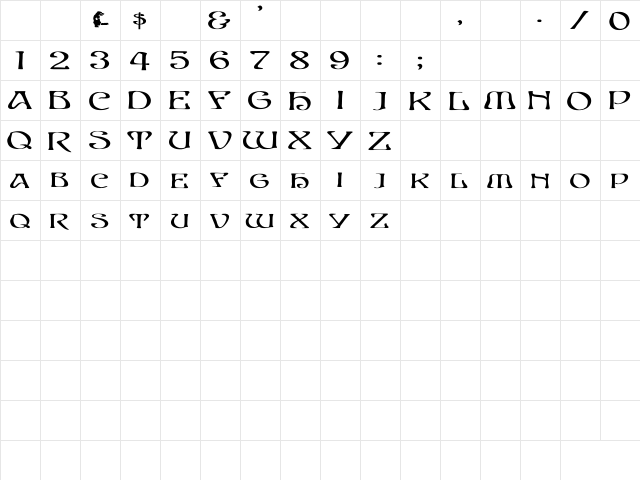 EddaCaps Wd Bold Bold  glyph index