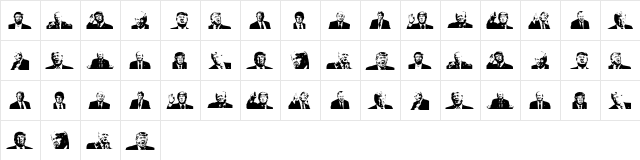 Trump Regular  glyph index