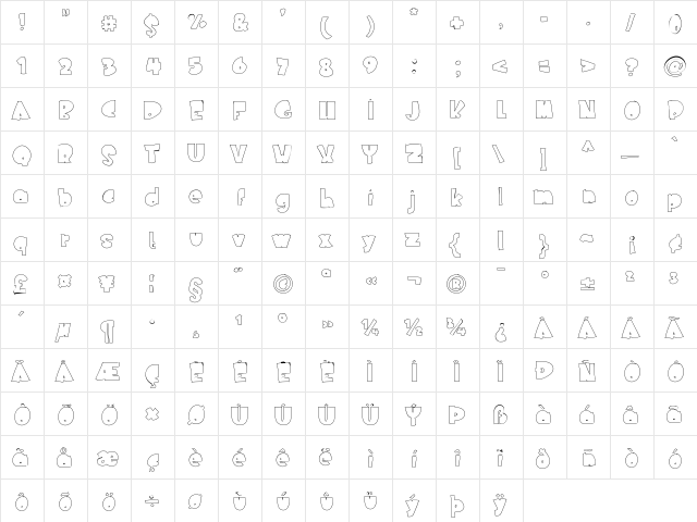 NederlandFantasy Medium  glyph index