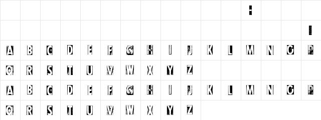 CF Letterpress Type PERSONAL Regular  glyph index