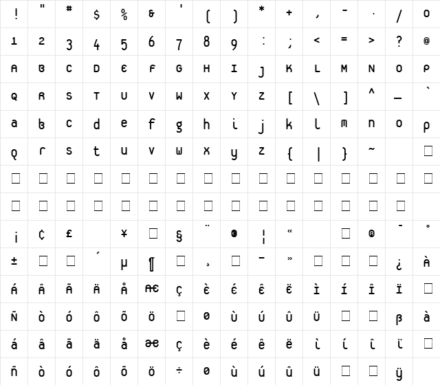 Platelet Medium  glyph index