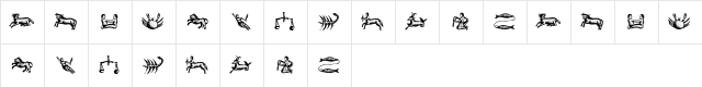 Astrologicus Regular  glyph index