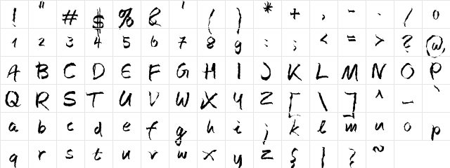 Just Simply Regular  glyph index