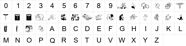 tungfont medical 001 Regular  glyph index