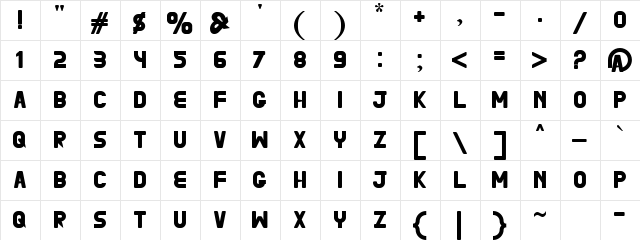 BRASOVIA Regular  glyph index
