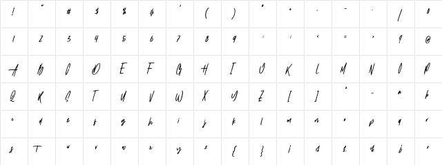 Wattermellon Regular  glyph index