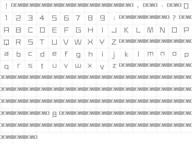 Klapt Light  glyph index