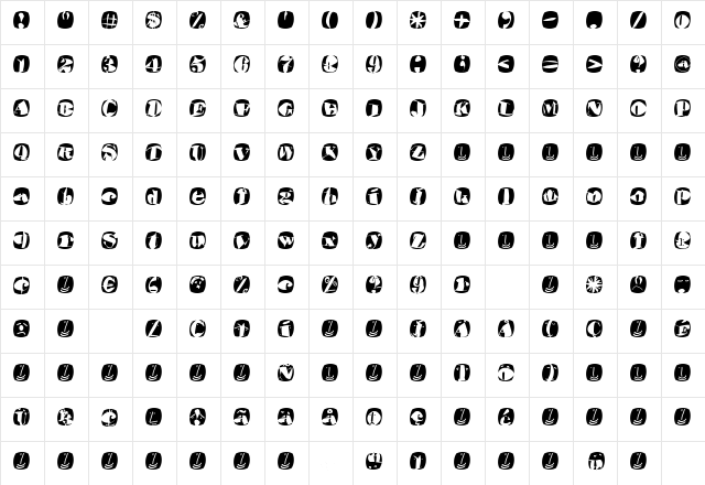 Aftermath B  glyph index