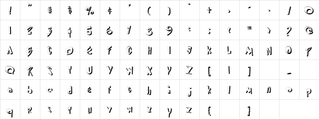 Stumps Out Regular  glyph index