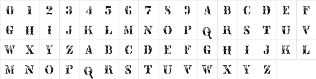 Fusty Saddle Regular  glyph index