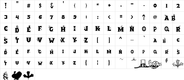 Clb:Thanksgiving Normal  glyph index