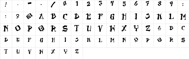 Flat Earth Scribe Regular  glyph index