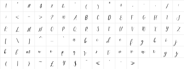 Woodley Regular  glyph index