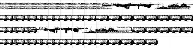 abc Military dingbats fenotype  glyph index