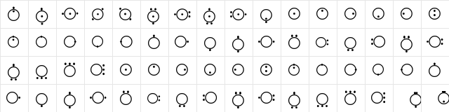 Dugun Regular  glyph index