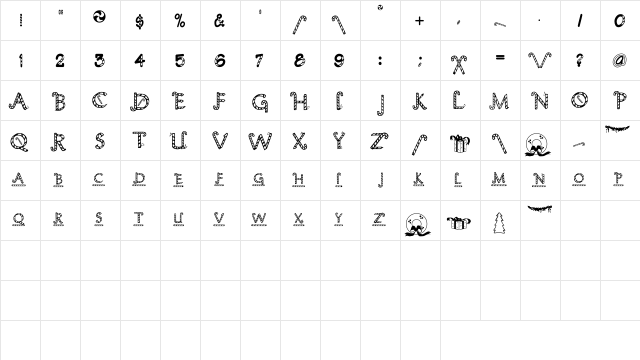 Candy Canes Regular  glyph index