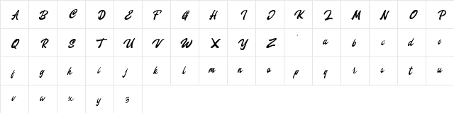 Callerious Regular  glyph index