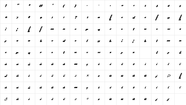 FZ UNIQUE 41 ITALIC Normal  glyph index