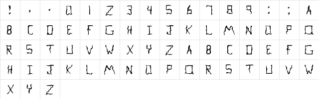 New Regular  glyph index