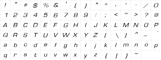 GardenwayExtO 2 Regular  glyph index