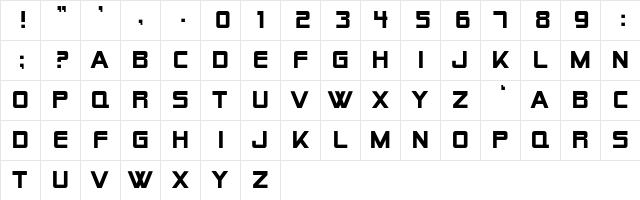 SF Alien Encounters Solid Regular  glyph index