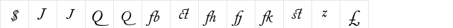 Fournier MT Italic Alt  glyph index