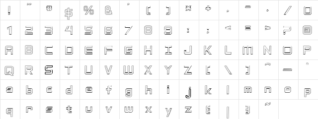 KneeJolt Regular  glyph index