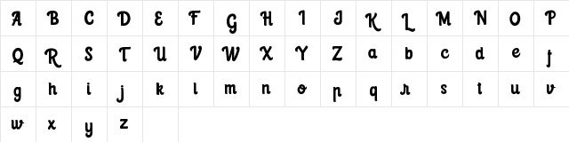 Riverswell Regular  glyph index