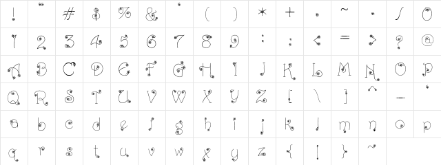 PC Forget Me Not Regular  glyph index