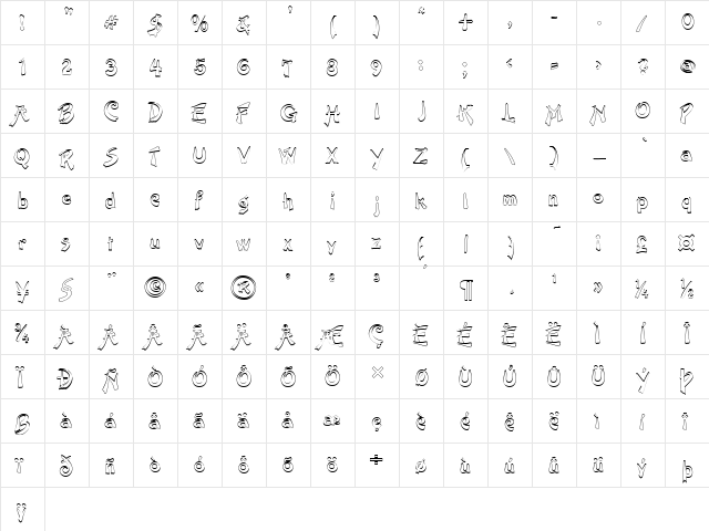 FZ UNIQUE 38 HOLLOW Normal  glyph index
