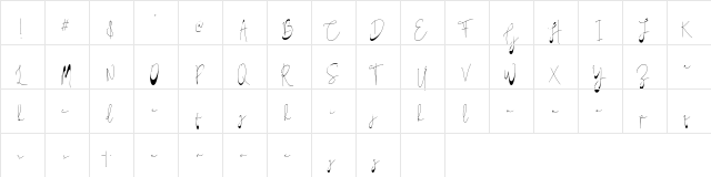 Dark Saturday Regular  glyph index