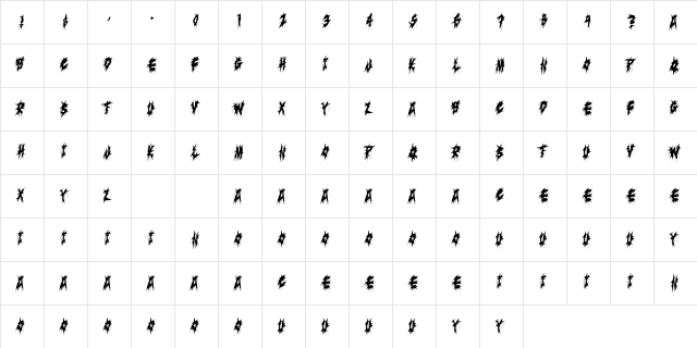 Trouble Maker Regular  glyph index
