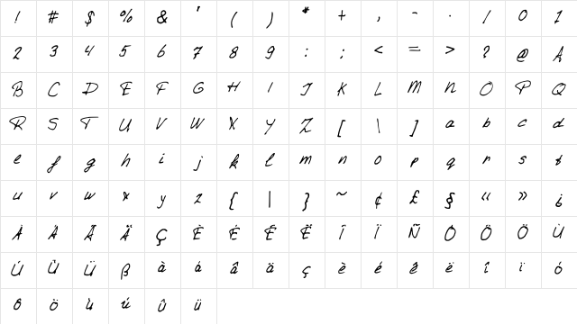 Remi Medium  glyph index