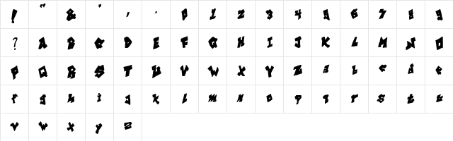 Franklin E Regular  glyph index