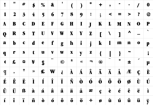 GarryMondrianCond8 UltraSH  glyph index