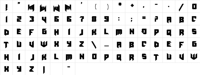 AmazObitaemOstrovBold Regular  glyph index