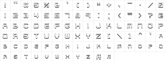 Chintzy CPU Shadow BRK Regular  glyph index