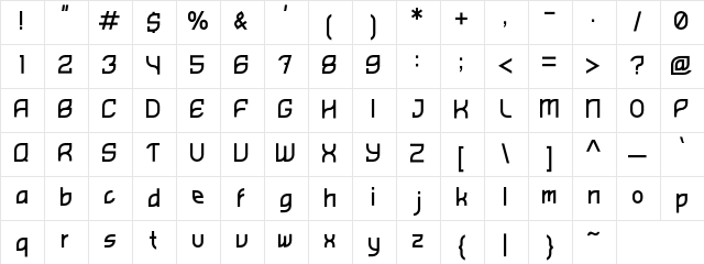 Bhofila Regular  glyph index