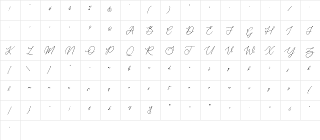 Donatellia Regular  glyph index