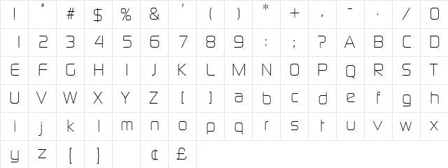 Bazouk Light SSi Light  glyph index