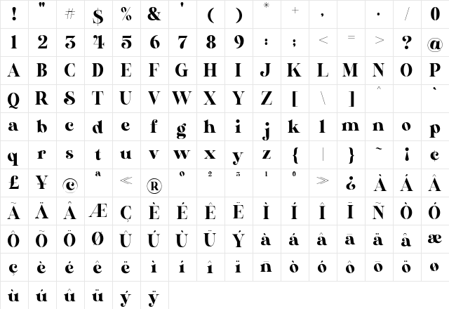 AL Nevrada Personal Use Only Regular  glyph index