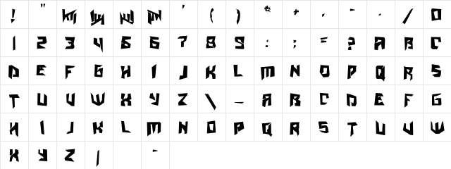 AmazObitaemOstrovCrazy! Regular  glyph index