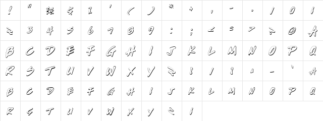 Write Off Oultine Oultine  glyph index