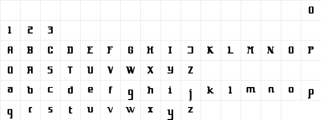 Inspiration Regular  glyph index