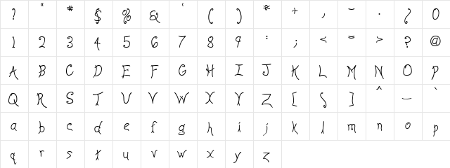 Pintu Bars Regular  glyph index