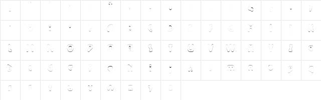 BUBBLE Regular  glyph index
