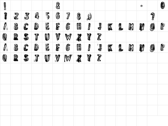 VINTAGE FIND DISTRESSED Bold  glyph index