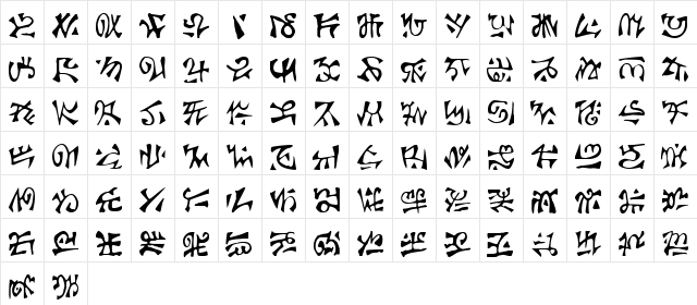 Glyphis2 Regular  glyph index