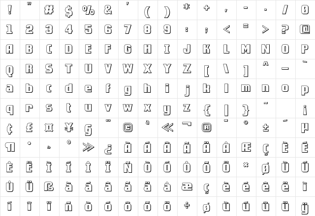 Golden Dragon Shadow  glyph index