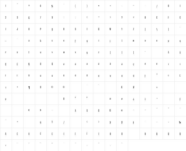 L Technique  glyph index
